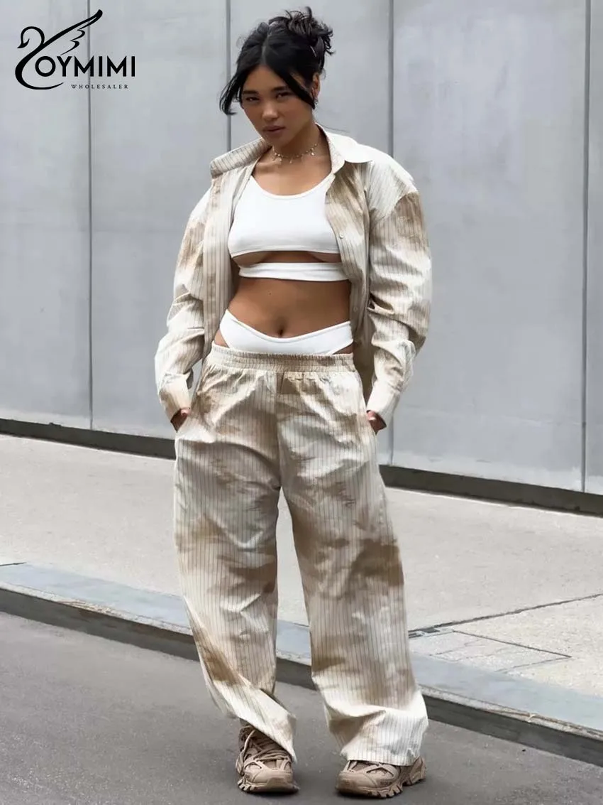 Oymimi Casual Khaki Print Two Piece Set For Woman Fashion Long Sleeve Single Breasted Shirts And Pockets Straight Pants Sets
Oymimi Casual Khaki Print Two Piece Set For Woman Fashion Long Sleeve Single Breasted Shirts And Pockets Straight Pants Sets