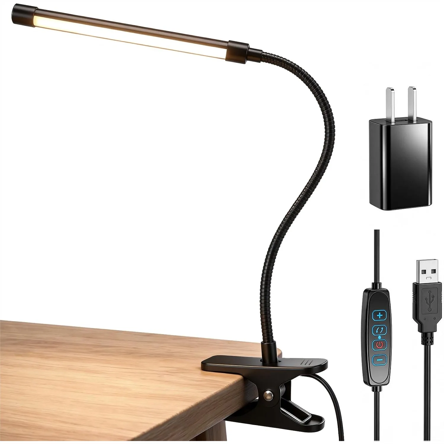 Clip On Reading Light For Books In Bed Adjustable Dimmable Gooseneck LED Desk Lamp With Clamp 3 Modes Lighting Night Lamp For Bed Headboard With Power Adapter
Clip On Reading Light For Books In Bed Adjustable Dimmable Gooseneck LED Desk Lamp With Clamp 3 Modes Lighting Night Lamp For Bed Headboard With Power Adapter