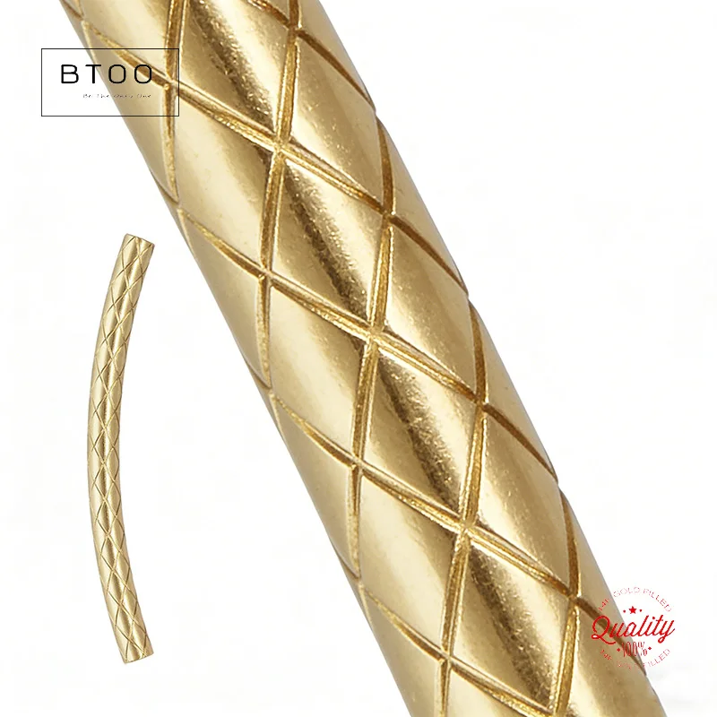 Quilted Curved Tube Beads for Crafting and DIY, Hypoallergenic Beads, 14K Gold Filled, Jewelry Findings Curved Tube
Quilted Curved Tube Beads for Crafting and DIY, Hypoallergenic Beads, 14K Gold Filled, Jewelry Findings Curved Tube