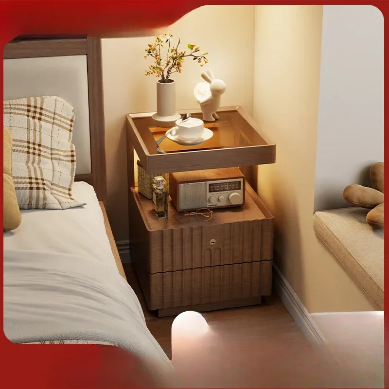 Solid wood bedside table, simple modern home bedroom with lock locker, small bedside shelf, simple storage cabinet
Solid wood bedside table, simple modern home bedroom with lock locker, small bedside shelf, simple storage cabinet