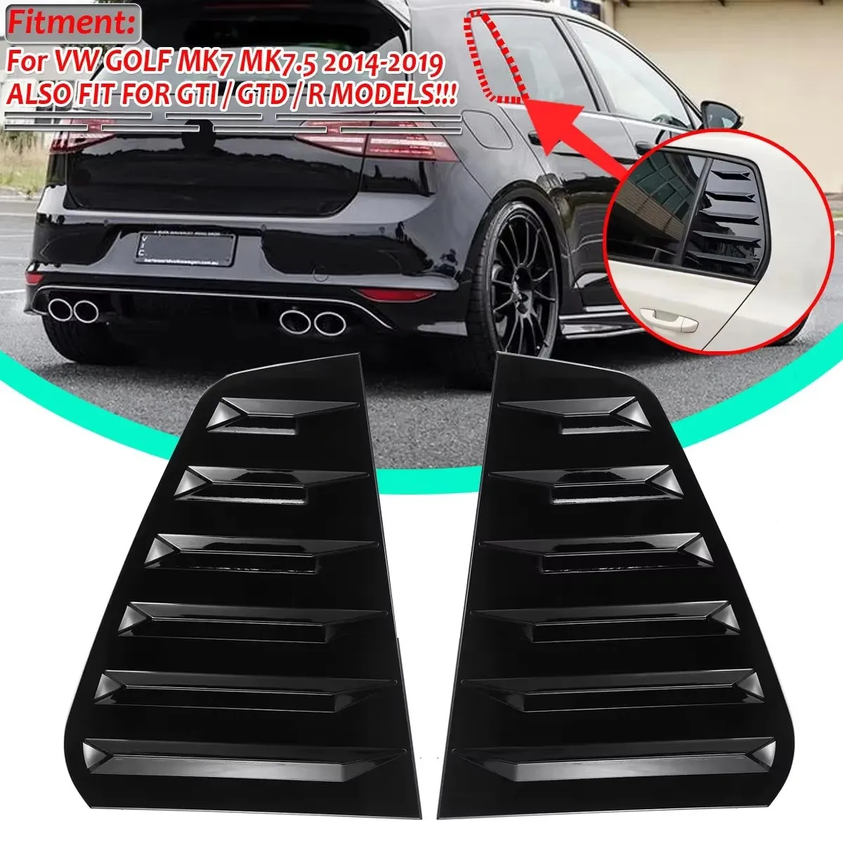 Pair Rear Side Window Trim Spoiler For VW Golf 6 Golf 7 MK6 MK7 MK7.5 2003-2020 Window Shutter Cover Louver Air Vents Parts
Pair Rear Side Window Trim Spoiler For VW Golf 6 Golf 7 MK6 MK7 MK7.5 2003-2020 Window Shutter Cover Louver Air Vents Parts