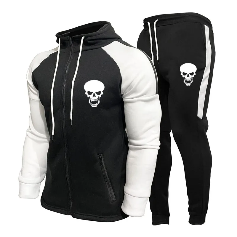 2022 New Men Tracksuit set Zip Sweatshirt+pants 2-piece set Anime Skull Logo Print High Quality Casual Sports Men's jacket Suit
2022 New Men Tracksuit set Zip Sweatshirt+pants 2-piece set Anime Skull Logo Print High Quality Casual Sports Men's jacket Suit