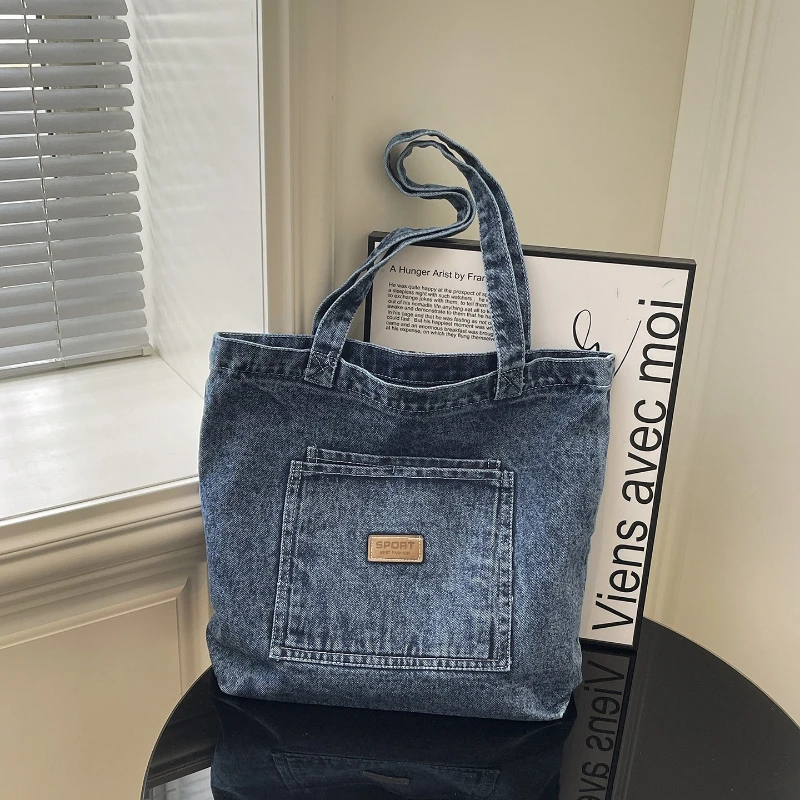 New Minimalist Denim Tote Bag Korean Style Large Capacity Lazy Style Women Shoulder Bag High Quality Washed Soft Denim Handbag
New Minimalist Denim Tote Bag Korean Style Large Capacity Lazy Style Women Shoulder Bag High Quality Washed Soft Denim Handbag