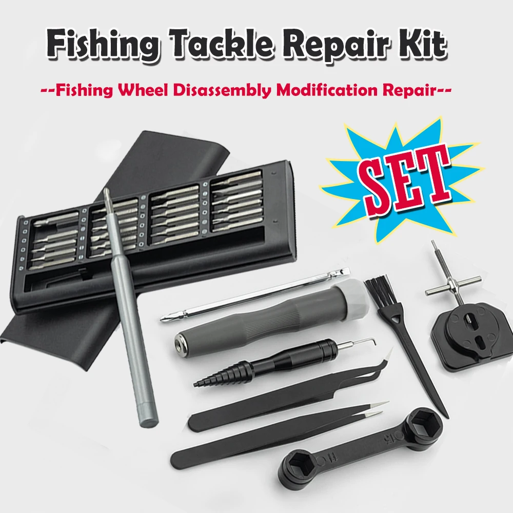 Fishing Tackle Repair Tool Kit Complete Disassembly Modification Maintenance Set for Spinning/Baitcasting/Drum Reels with Portab
Fishing Tackle Repair Tool Kit Complete Disassembly Modification Maintenance Set for Spinning/Baitcasting/Drum Reels with Portab