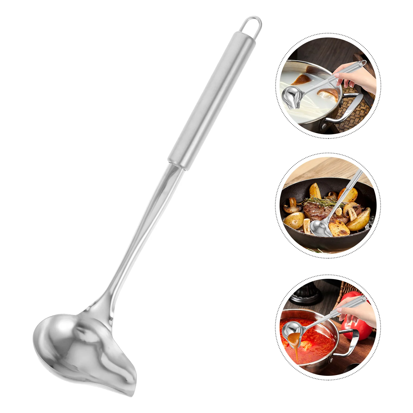 2 Pcs Stainless Steel Sauce Spoon Soup Ladle Cutlery Long Handle Tableware Food Serving Oil
2 Pcs Stainless Steel Sauce Spoon Soup Ladle Cutlery Long Handle Tableware Food Serving Oil