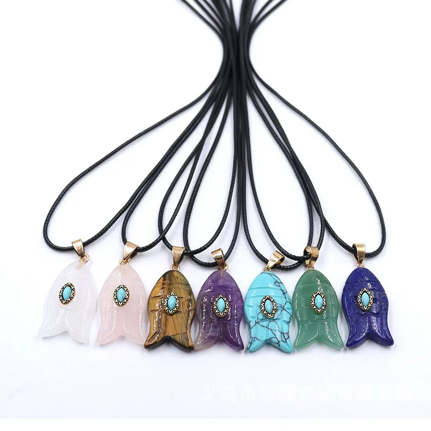 Fashion Carved Natural Stone Amethysts Rose Quartz Fish Shape Charms Pendants Fit Jewelry Making Necklace 6pcs Wholesale
Fashion Carved Natural Stone Amethysts Rose Quartz Fish Shape Charms Pendants Fit Jewelry Making Necklace 6pcs Wholesale