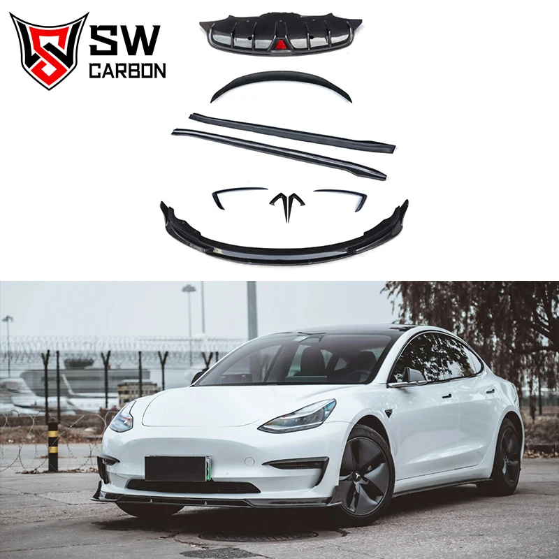 Комплект кузова из углеродного волокна в стиле CM-ST для Tesla Model 3, передний разделитель, боковые юбки, диффузор заднего бампера, обвес с крылом
Комплект кузова из углеродного волокна в стиле CM-ST для Tesla Model 3, передний разделитель, боковые юбки, диффузор заднего бампера, обвес с крылом