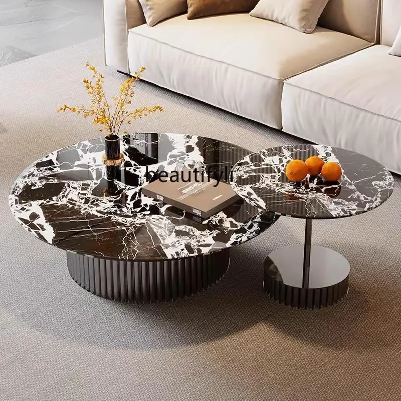 Italian light luxury black luxury stone round simple modern living room designer coffee table
Italian light luxury black luxury stone round simple modern living room designer coffee table