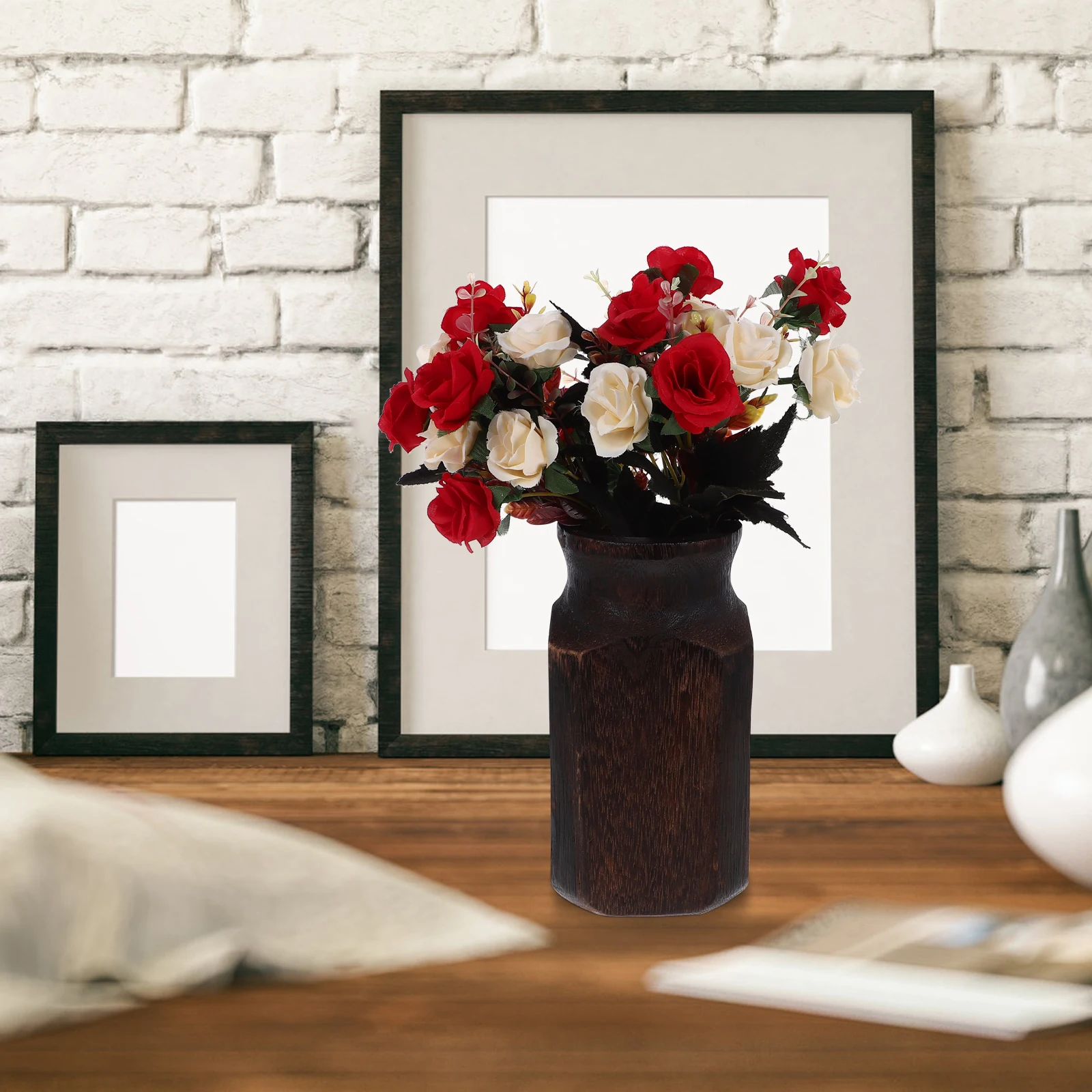 Wooden Flower Vase Retro Home Decor Desktop naments Simple Fresh Long Lasting Living Room Bedroom Placement Dinning Table Vase 
Wooden Flower Vase Retro Home Decor Desktop naments Simple Fresh Long Lasting Living Room Bedroom Placement Dinning Table Vase