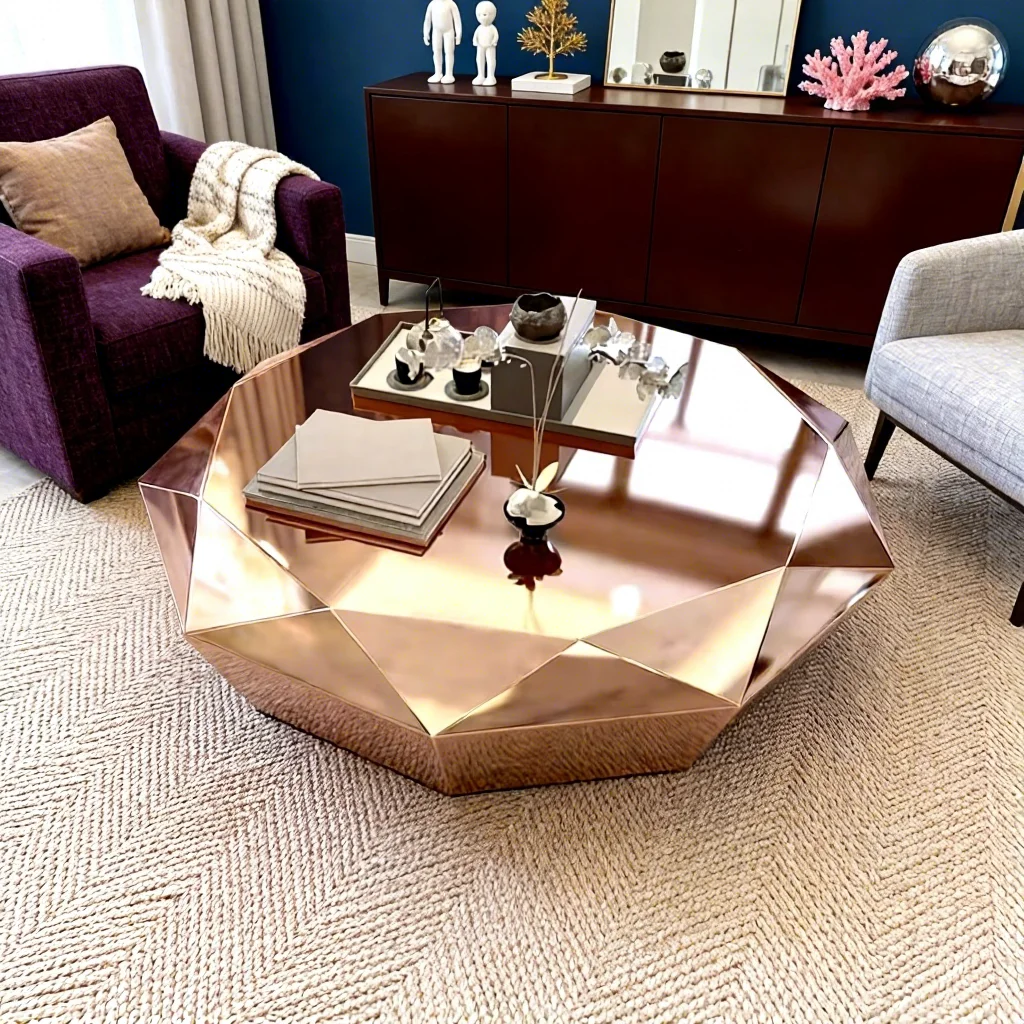 Luxury Design Diamond Shape Coffee Table Modern Rose Gold Stainless Steel Center Table Living Room Villa House Sofa Center Table
Luxury Design Diamond Shape Coffee Table Modern Rose Gold Stainless Steel Center Table Living Room Villa House Sofa Center Table