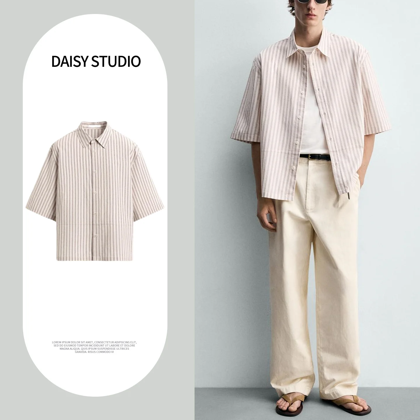 New Summer Men's Shirt Casual Loose Fit Short Sleeve Striped Button-Up Commute Style Polyester Fiber Breathable Skin-Friendly
New Summer Men's Shirt Casual Loose Fit Short Sleeve Striped Button-Up Commute Style Polyester Fiber Breathable Skin-Friendly
