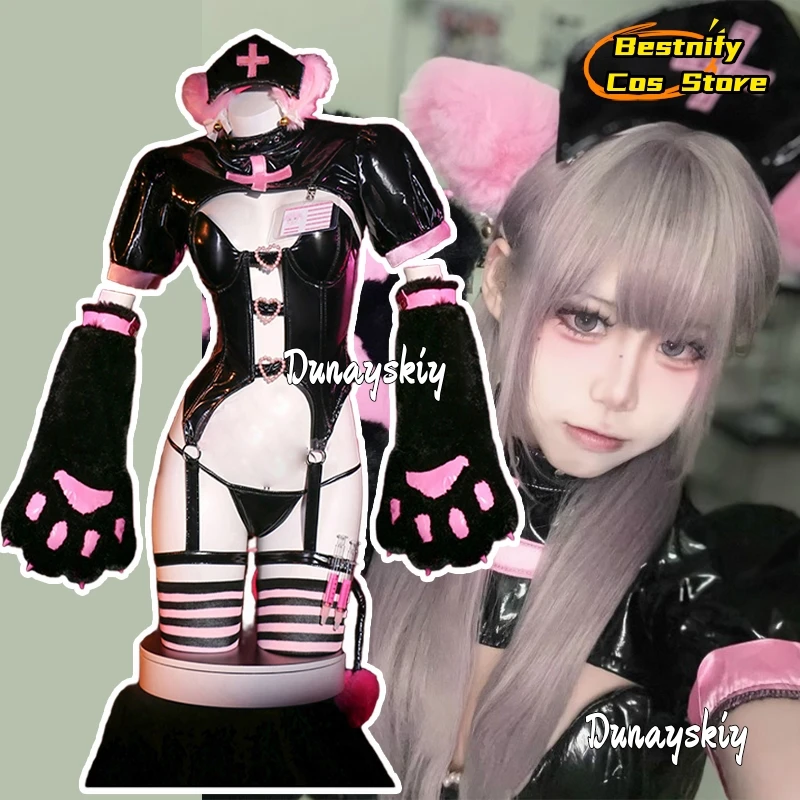 Gothic Nurse Outfit Cosplay Costumes Sexy Lingerie Top+Leather Miniskirt With Furry Paws &Thigh Socks For Anime/Halloween Show
Gothic Nurse Outfit Cosplay Costumes Sexy Lingerie Top+Leather Miniskirt With Furry Paws &Thigh Socks For Anime/Halloween Show