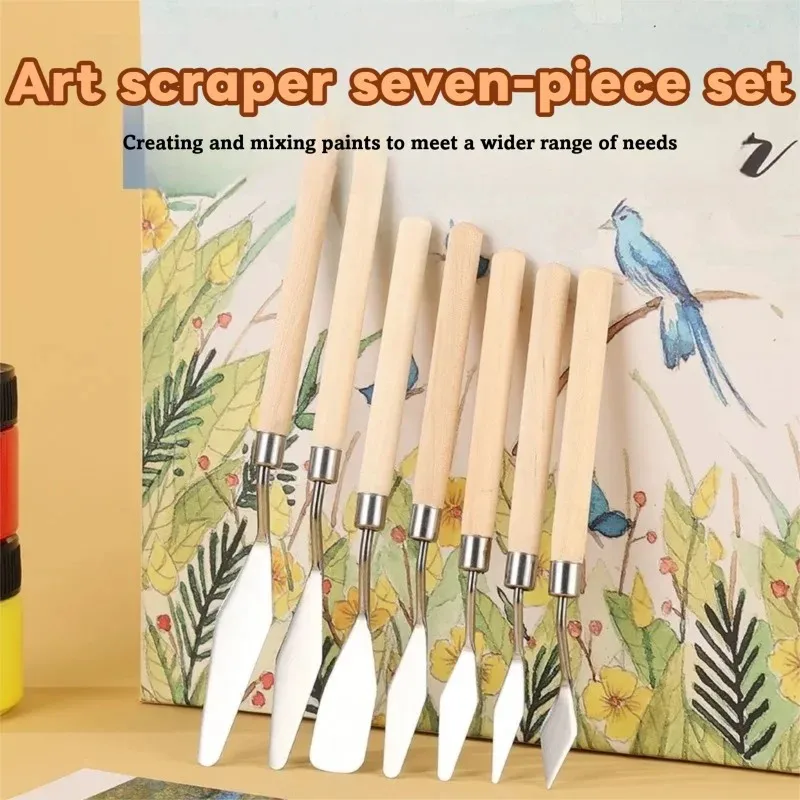 7PCS Oil Painting Scraper Set Wooden Handle Paint Spatula Art Paint Texture Painting Knife Tools MSCTYJ01
7PCS Oil Painting Scraper Set Wooden Handle Paint Spatula Art Paint Texture Painting Knife Tools MSCTYJ01