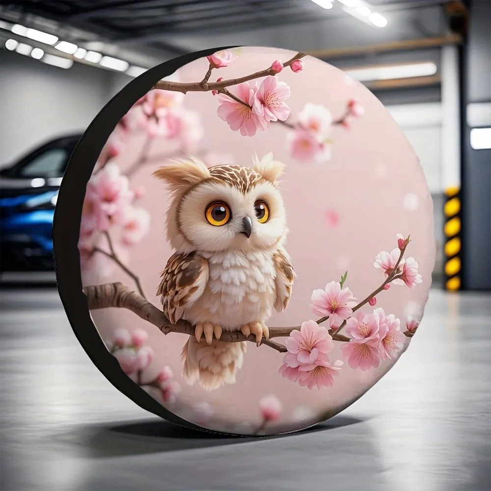 Cute Owl Cherry Blossom Tire Cover Polyester Waterproof Protector for SUV Trailer
Cute Owl Cherry Blossom Tire Cover Polyester Waterproof Protector for SUV Trailer