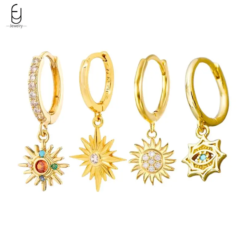 925 Sterling Silver Needle Colorful Zircon Sun Pendant Earrings Exquisite Hoop Earrings for Women Party Fashion Jewelry Gifts
925 Sterling Silver Needle Colorful Zircon Sun Pendant Earrings Exquisite Hoop Earrings for Women Party Fashion Jewelry Gifts