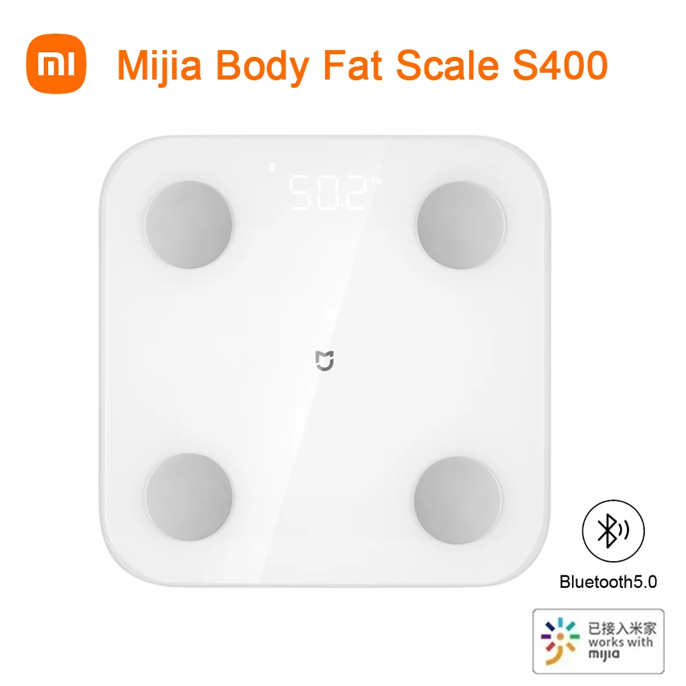 Xiaomi Mijia Body Fat Scale S400 Bluetooth 5.0 LED Display 150KG Smart Home Body Composition Scale Works with Mi Home APP
Xiaomi Mijia Body Fat Scale S400 Bluetooth 5.0 LED Display 150KG Smart Home Body Composition Scale Works with Mi Home APP