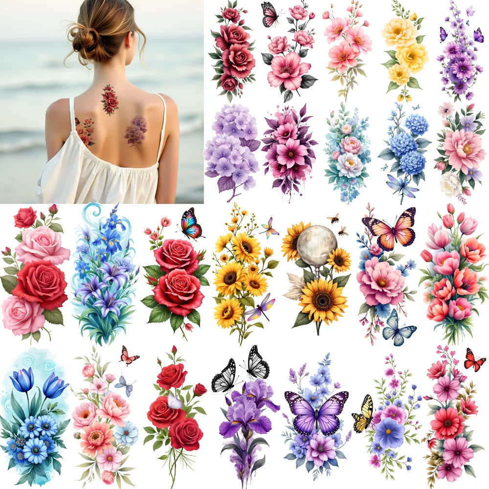 9pcs Temporary Tattoo Butterflies Colorful Blue Tulips Sunflowers Temporary Tattoo Stickers Pink Roses For Arms Adult Male
9pcs Temporary Tattoo Butterflies Colorful Blue Tulips Sunflowers Temporary Tattoo Stickers Pink Roses For Arms Adult Male