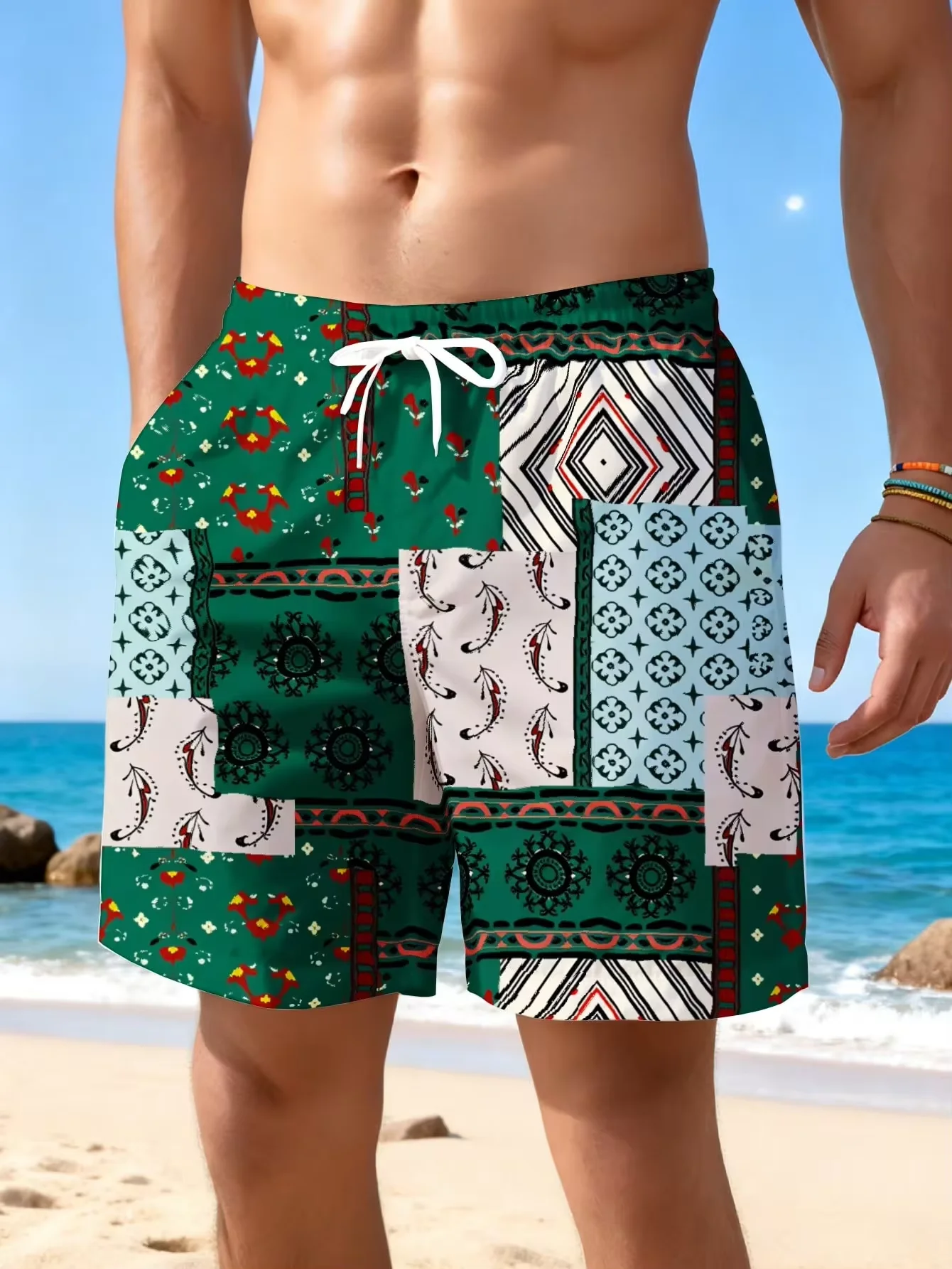 2026 Summer New Style Men's Outdoor Beach Casual Sportswear Shorts Pattern Design With Geometric And Floral Motifs For Warm Weather Activities 3D Printing Suitable For Vacation And Poolside Relaxation Fabric Soft And Comfortable
2026 Summer New Style Men's Outdoor Beach Casual Sportswear Shorts Pattern Design With Geometric And Floral Motifs For Warm Weather Activities 3D Printing Suitable For Vacation And Poolside Relaxation Fabric Soft And Comfortable
