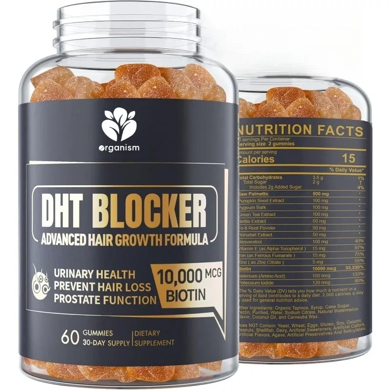 DHT hair growth blocking supplement gummies, containing sawdust palm and 10000 mcg biotin
DHT hair growth blocking supplement gummies, containing sawdust palm and 10000 mcg biotin