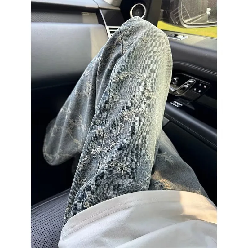 Винтажные джинсы-клеш с жаккардовым узором для мальчиков, дизайнерские, с эффектом потертости, модные, стильные, с характером
Винтажные джинсы-клеш с жаккардовым узором для мальчиков, дизайнерские, с эффектом потертости, модные, стильные, с характером