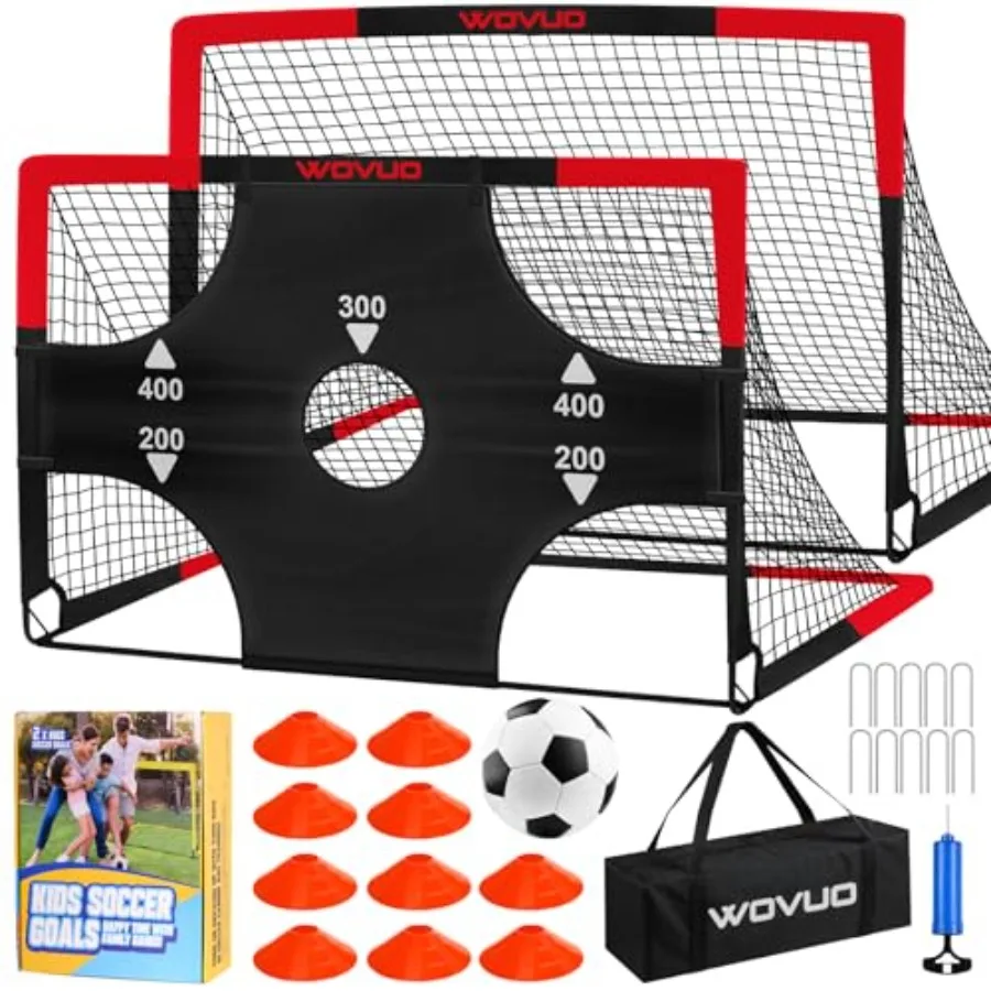 Soccer Goals for Backyard Set of 2, 6x4 Feet Portable Toddler Soccer Goal Training Equipment with Soccer Target, Ball, Cones, S
Soccer Goals for Backyard Set of 2, 6x4 Feet Portable Toddler Soccer Goal Training Equipment with Soccer Target, Ball, Cones, S