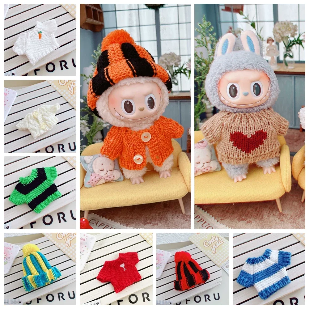 Ropa Labubu Doll Clothes Knitted Striped Sweater Hat Cloth Outfit Accessories for 17cm Labubu V2 V1 Plush Idol Doll's Clothing
Ropa Labubu Doll Clothes Knitted Striped Sweater Hat Cloth Outfit Accessories for 17cm Labubu V2 V1 Plush Idol Doll's Clothing