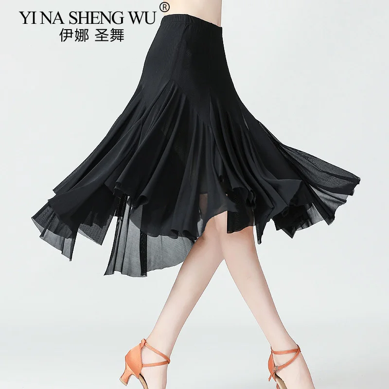 Women Mesh Mid Long Latin Dance Skirt Ballroom Waltz Social Dance Wear High Waist Flowy Sand Skirt For Performance Practice
Women Mesh Mid Long Latin Dance Skirt Ballroom Waltz Social Dance Wear High Waist Flowy Sand Skirt For Performance Practice