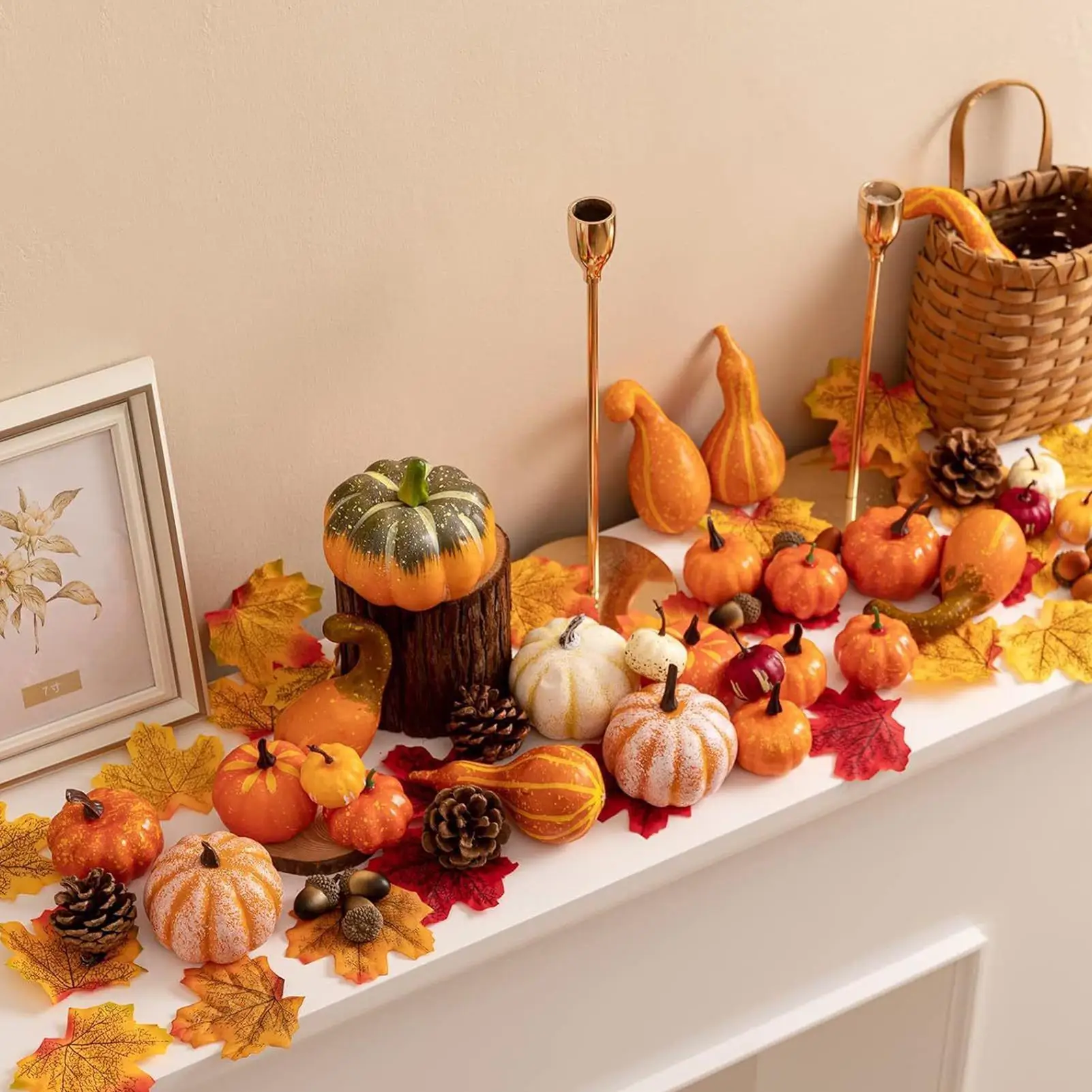Mini Artificial Pumpkin Pine Cones Simulation Maple Leaves Halloween Pumpkin Thanksgiving Autumn Wedding Photo Props Decorations
Mini Artificial Pumpkin Pine Cones Simulation Maple Leaves Halloween Pumpkin Thanksgiving Autumn Wedding Photo Props Decorations