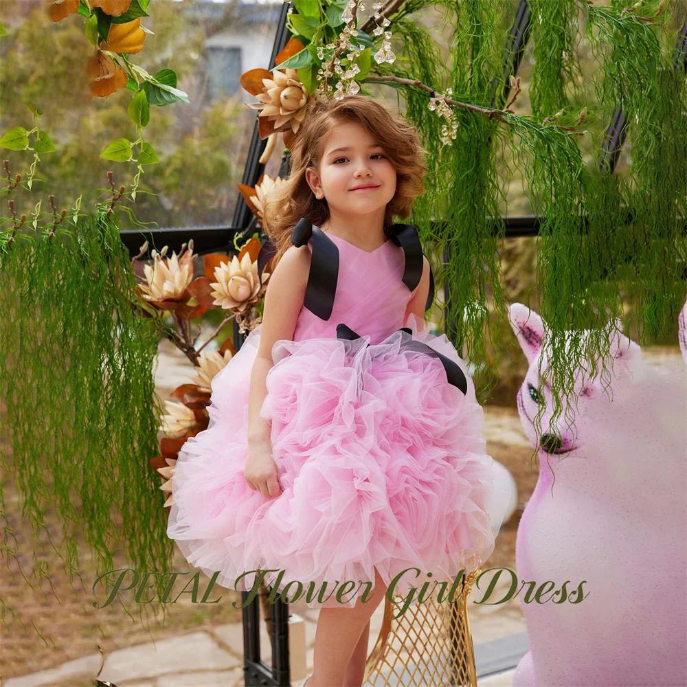 Petal Blush Pink Princess Girls Dress V Neck Sleeveless First Communion Gown Black Bow Kids Birthday Wedding Dresses Customized
Petal Blush Pink Princess Girls Dress V Neck Sleeveless First Communion Gown Black Bow Kids Birthday Wedding Dresses Customized