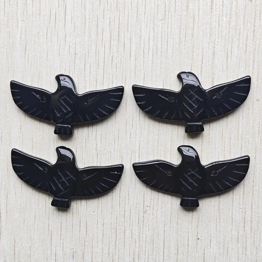 Good Quality Natural Black Obsidian Carved eagles stone Pendants diy jewelry accessories making Wholesale 4pcs/lot Fast shipping
Good Quality Natural Black Obsidian Carved eagles stone Pendants diy jewelry accessories making Wholesale 4pcs/lot Fast shipping