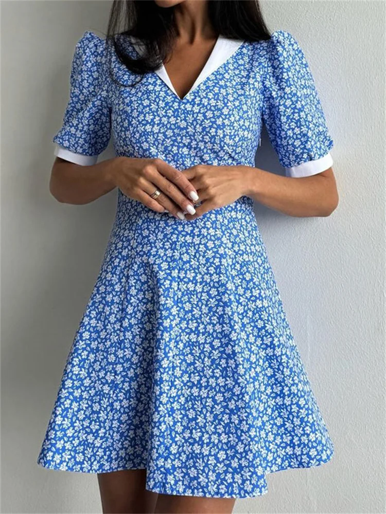 Tossy Summer Printed Elegant Mini Dress Women's V-Neck Short Sleeve Contrast Commute Fashion Party Dress Female Bodycon Dress
Tossy Summer Printed Elegant Mini Dress Women's V-Neck Short Sleeve Contrast Commute Fashion Party Dress Female Bodycon Dress