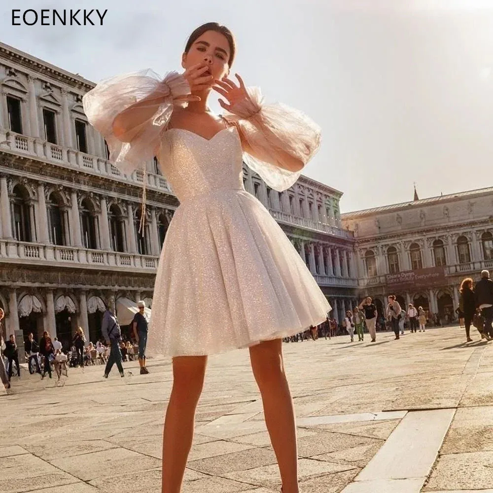 EOENKKSweet Mini Birthday Party Dress Fluffy Long sleeved Wedding dress Sparkling Tulle A-line Elegant Graduation Evening Dress
EOENKKSweet Mini Birthday Party Dress Fluffy Long sleeved Wedding dress Sparkling Tulle A-line Elegant Graduation Evening Dress