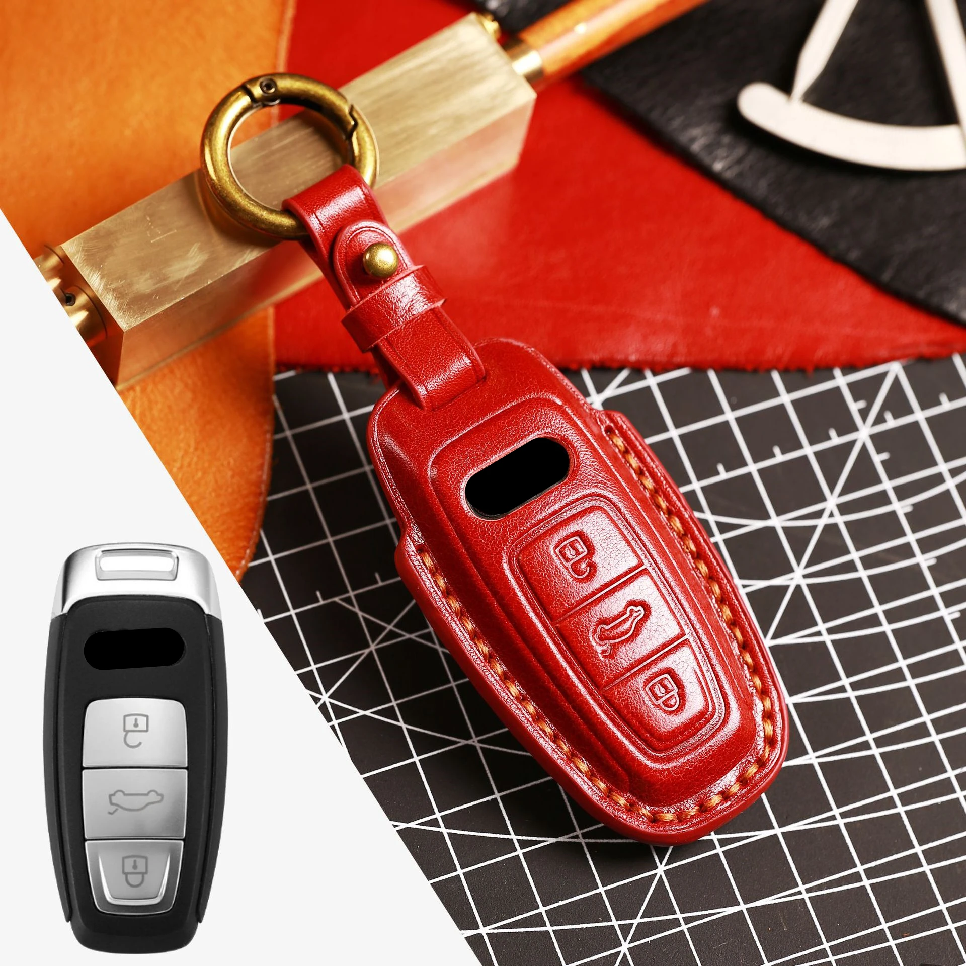 Leather Car Remote Key Cover Case Holder shell Protector Fob For Audi New A4L A5 A6L A7L Q4 e-trom Q5 Q6 Q7 Q8 RS6 RS7 S6 S7 S8
Leather Car Remote Key Cover Case Holder shell Protector Fob For Audi New A4L A5 A6L A7L Q4 e-trom Q5 Q6 Q7 Q8 RS6 RS7 S6 S7 S8