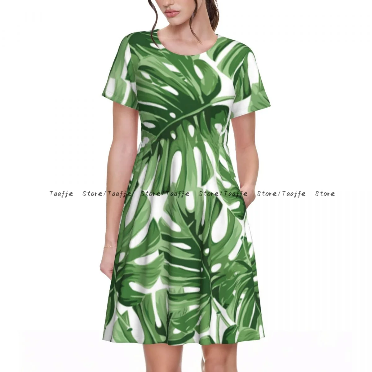 Summer Women Dress Tropical Palm Leaves Jungle Leaves Floral Casual Beach Holiday Short Sleeve Round Collar Woman Midi Dress
Summer Women Dress Tropical Palm Leaves Jungle Leaves Floral Casual Beach Holiday Short Sleeve Round Collar Woman Midi Dress