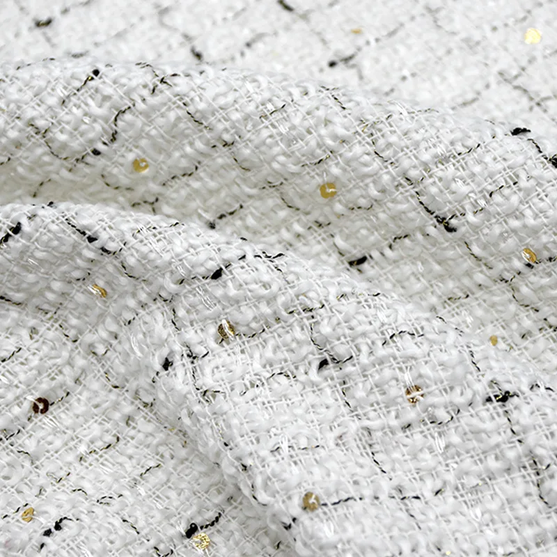 Woolen Sequin Woven Plaid Fabric Tweed Women's Bags Dress and Coat Designer Fabric Fabric Cloth
Woolen Sequin Woven Plaid Fabric Tweed Women's Bags Dress and Coat Designer Fabric Fabric Cloth