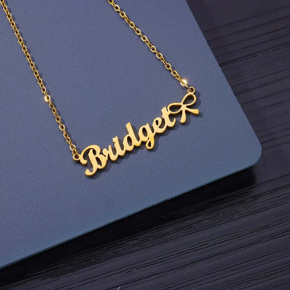 Custom Name Necklace For Women With Bow Tie Personalized Name Charm Letter Stainless Steel Buetterfly Necklaces Party Jewelry
Custom Name Necklace For Women With Bow Tie Personalized Name Charm Letter Stainless Steel Buetterfly Necklaces Party Jewelry