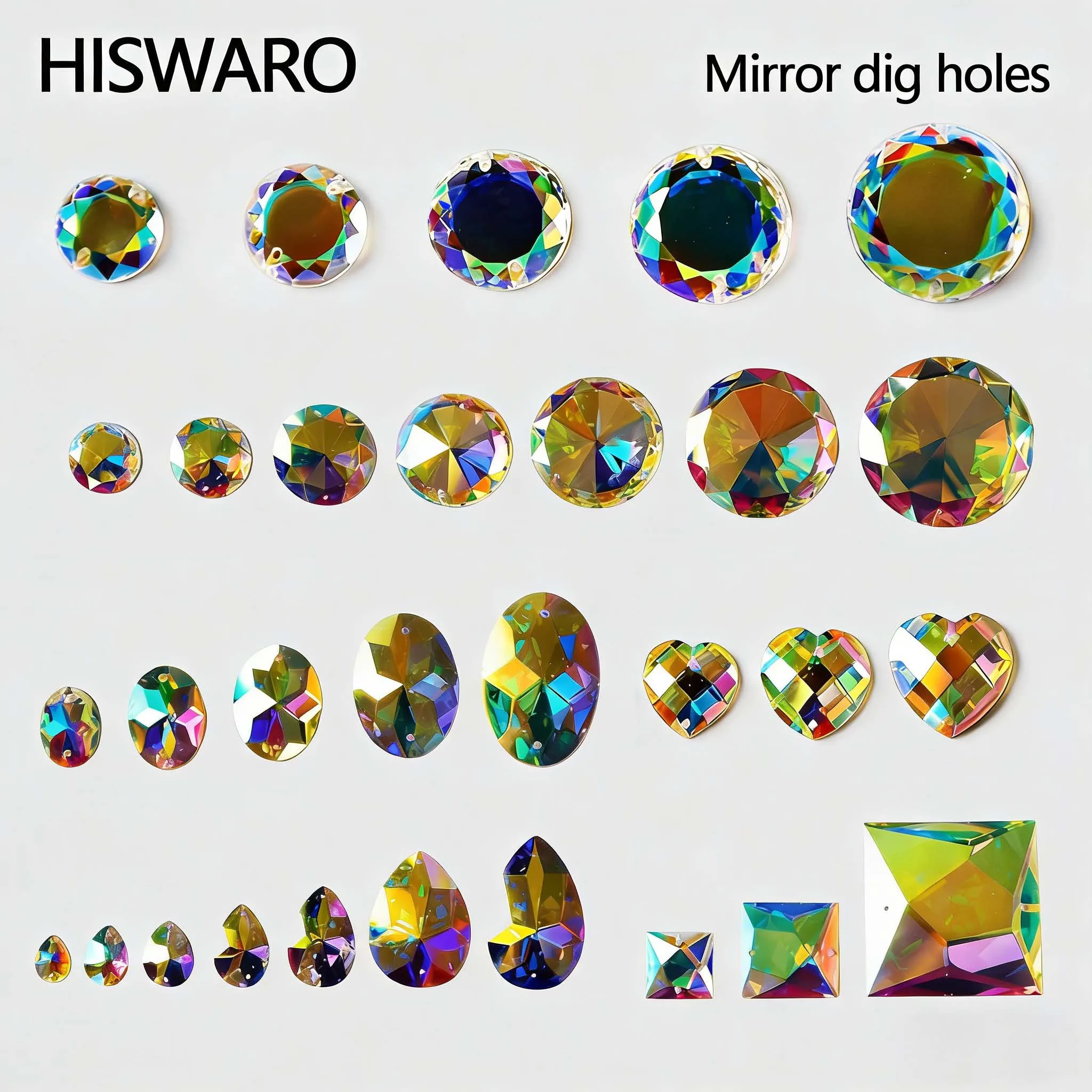 Стразы HISwaro Sew On Mirror Crystal AB из матового стекла с плоским дном, с отверстиями, для одежды, ювелирных изделий, рукоделия
Стразы HISwaro Sew On Mirror Crystal AB из матового стекла с плоским дном, с отверстиями, для одежды, ювелирных изделий, рукоделия