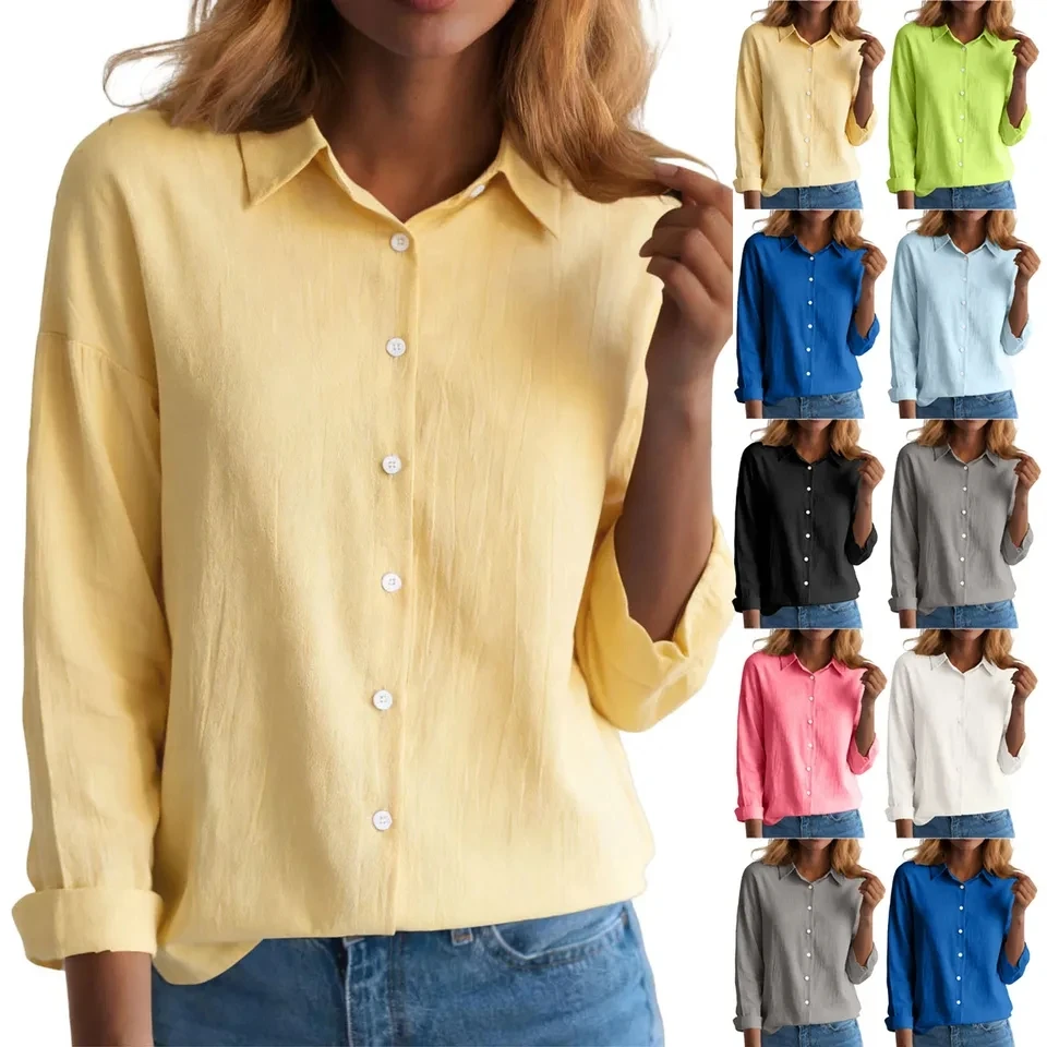 2026 Spring Summer Cotton Linen Shirt Women's Long Sleeve Button Down BlousesFemale Solid Casual Shirts Lady Office Tops
2026 Spring Summer Cotton Linen Shirt Women's Long Sleeve Button Down BlousesFemale Solid Casual Shirts Lady Office Tops