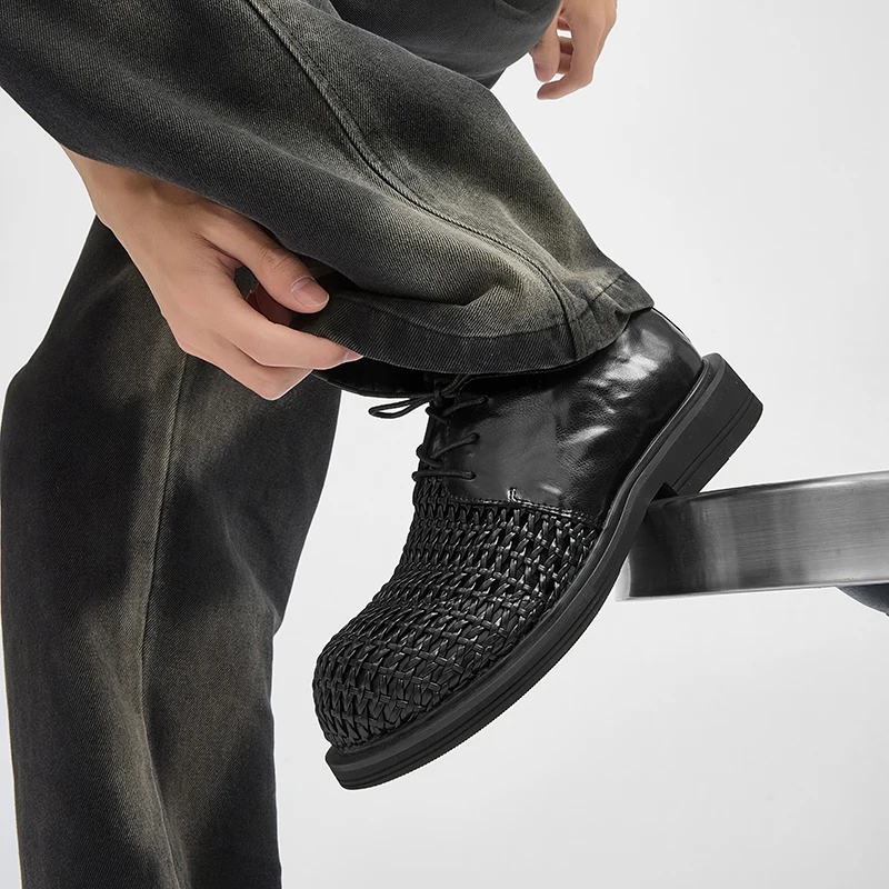 Trendy men's thick soled leather shoes Handmade high-quality styles Fashion Party Daily leisure and business Breathable shoes
Trendy men's thick soled leather shoes Handmade high-quality styles Fashion Party Daily leisure and business Breathable shoes