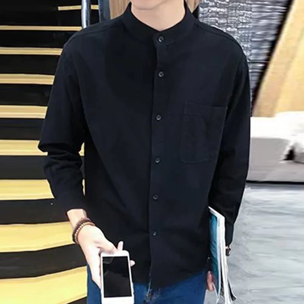 Cloth Button Tops Shirt Confortable Men's Fashion Stand-up Collar Autumn Winter Business Comfortable Long-Sleeve
Cloth Button Tops Shirt Confortable Men's Fashion Stand-up Collar Autumn Winter Business Comfortable Long-Sleeve
