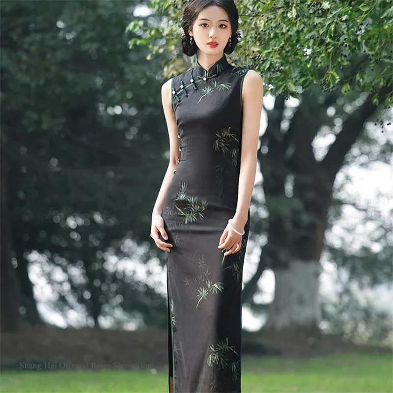 New Chinese Style Dress Cheongsam Improving Chinese Long Qipao Sexy Elegant Print Floral Novelty Evening Party Dress Vestidos
New Chinese Style Dress Cheongsam Improving Chinese Long Qipao Sexy Elegant Print Floral Novelty Evening Party Dress Vestidos