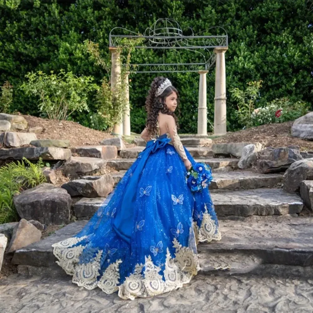 Luxurious Princess Wedding Flower Girls Dress With Bow Princess Butterfly Lace Applique Beads Child Birthday Party Ball Gown
Luxurious Princess Wedding Flower Girls Dress With Bow Princess Butterfly Lace Applique Beads Child Birthday Party Ball Gown