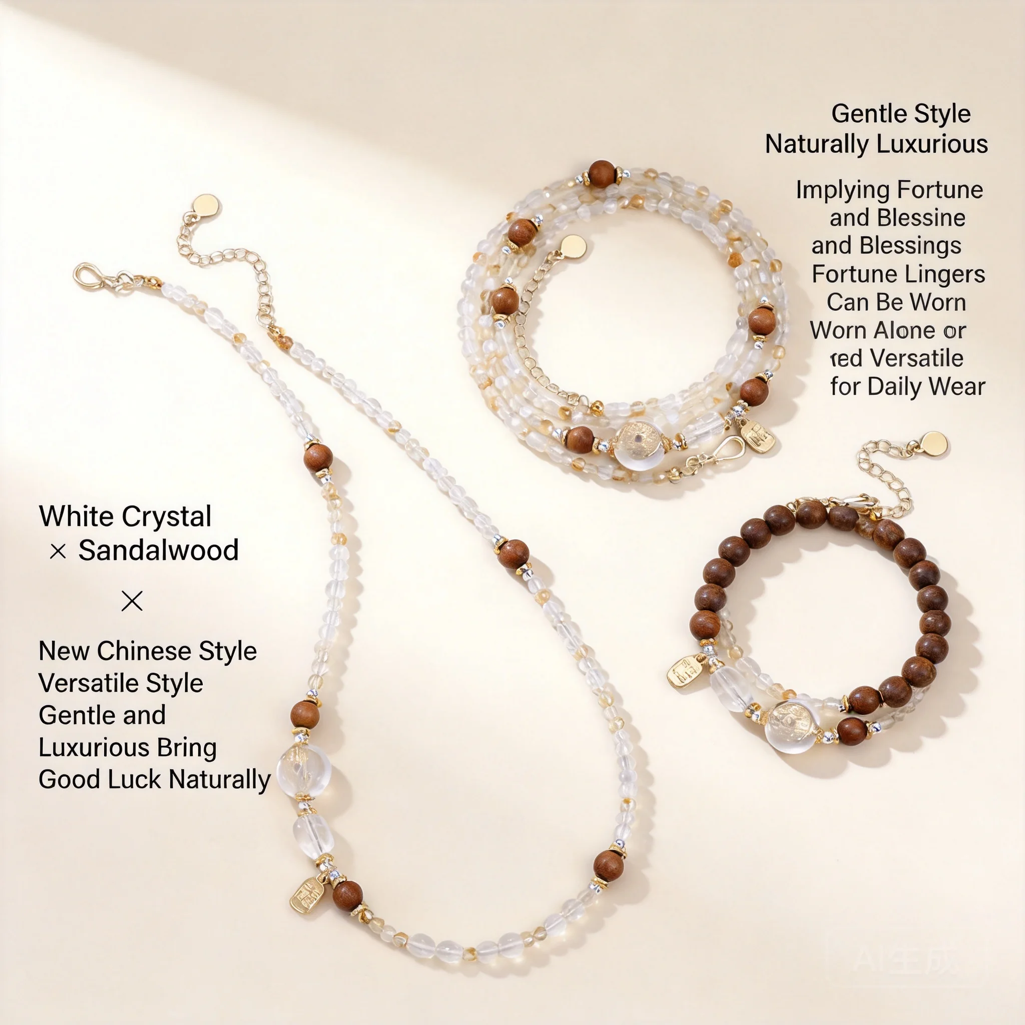 Chinese Style Lucky Fortune Blessing Wealth Attracting Faceted Citrine Sandalwood Beaded Bracelet Necklace Set For Women Fashion
Chinese Style Lucky Fortune Blessing Wealth Attracting Faceted Citrine Sandalwood Beaded Bracelet Necklace Set For Women Fashion