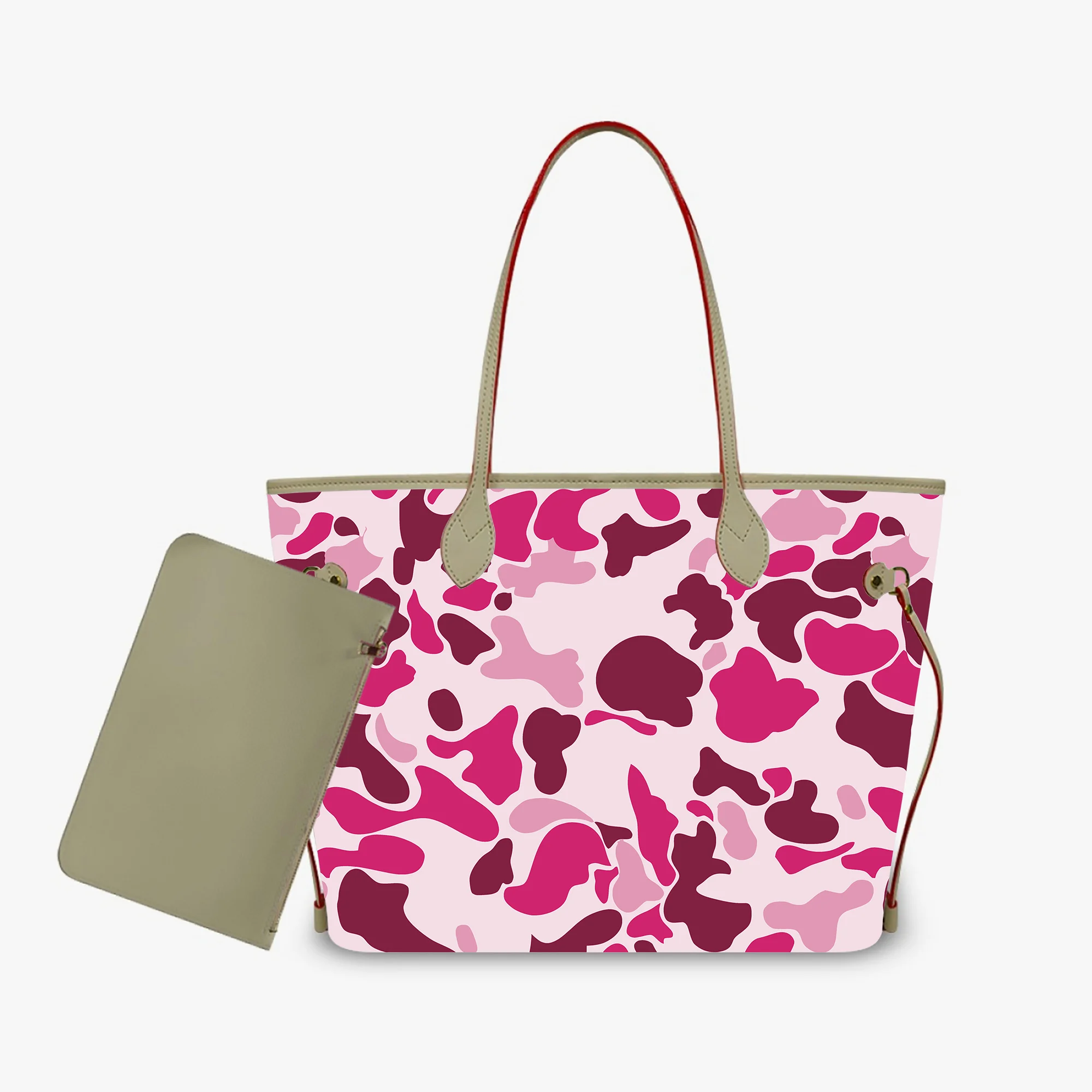 Элегантная женская сумка-тоут из водонепроницаемой искусственной кожи с ручкой в пастельно-фиолетовом камуфляжном стиле, минималистичный дизайн
Элегантная женская сумка-тоут из водонепроницаемой искусственной кожи с ручкой в пастельно-фиолетовом камуфляжном стиле, минималистичный дизайн