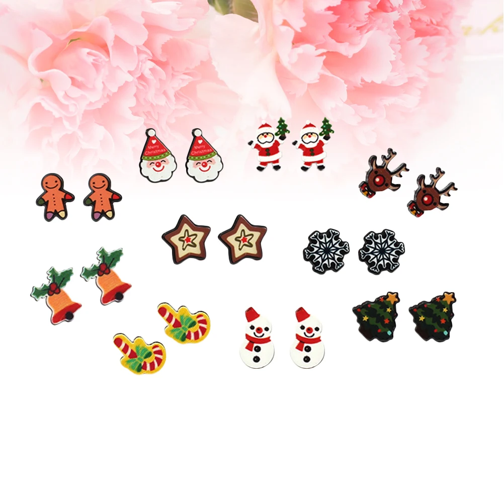 10 Pairs Cartoon Christmas Earrings Set Snowflake Deer Earrings Fashion Women Earrings Jewelry Decoration
10 Pairs Cartoon Christmas Earrings Set Snowflake Deer Earrings Fashion Women Earrings Jewelry Decoration