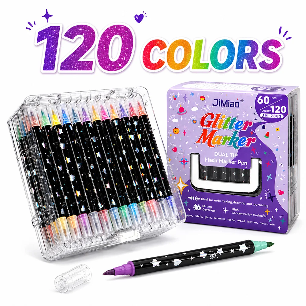 12/24/36/48/60 Pcs Dual Colors Glitter Markers Journaling Scrapbooking Cards Poster Album Decoration Art Pens DIY Craft Supplies
12/24/36/48/60 Pcs Dual Colors Glitter Markers Journaling Scrapbooking Cards Poster Album Decoration Art Pens DIY Craft Supplies