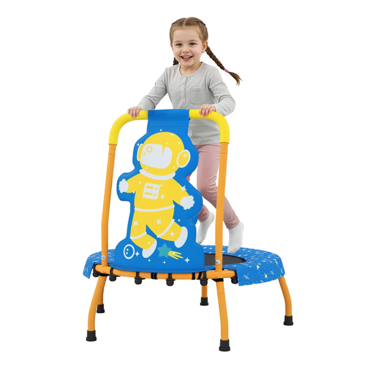 Astronaut Trampoline for Toddlers with Foam Padded Handle and Safety Padded Cover
Astronaut Trampoline for Toddlers with Foam Padded Handle and Safety Padded Cover