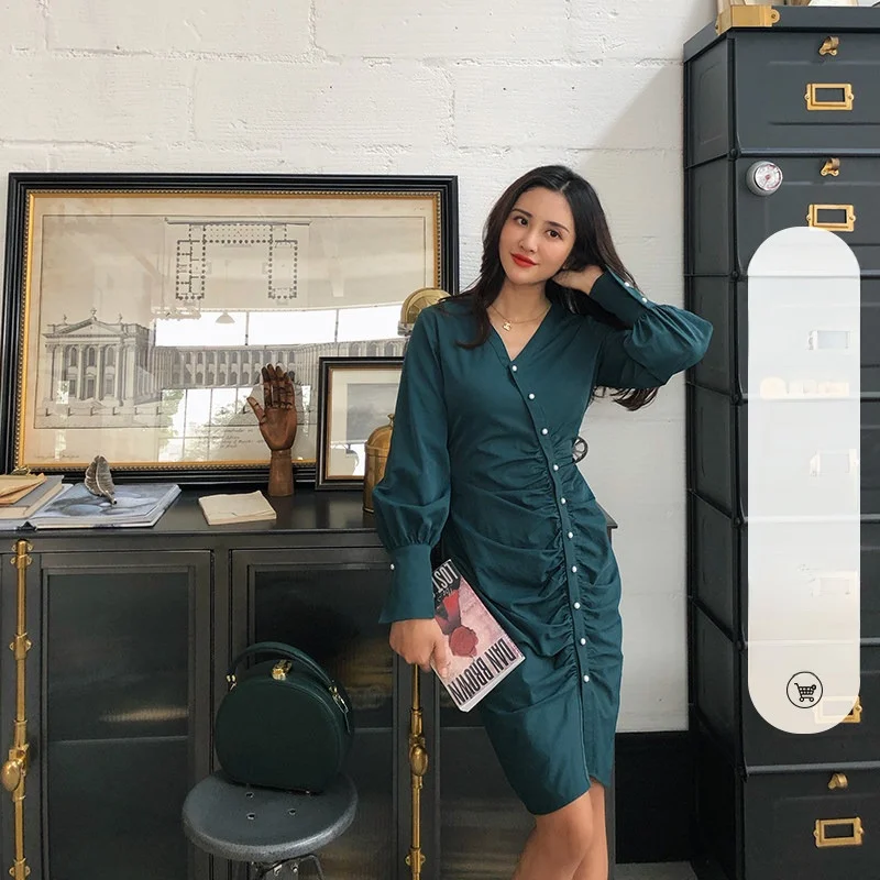 Elwing Original Spring 2026 V-Neck Sexy Elegant Long Dress Retro Gem Green Pearl Buttoned Dress Commute High Waist Shirt Sleeve
Elwing Original Spring 2026 V-Neck Sexy Elegant Long Dress Retro Gem Green Pearl Buttoned Dress Commute High Waist Shirt Sleeve