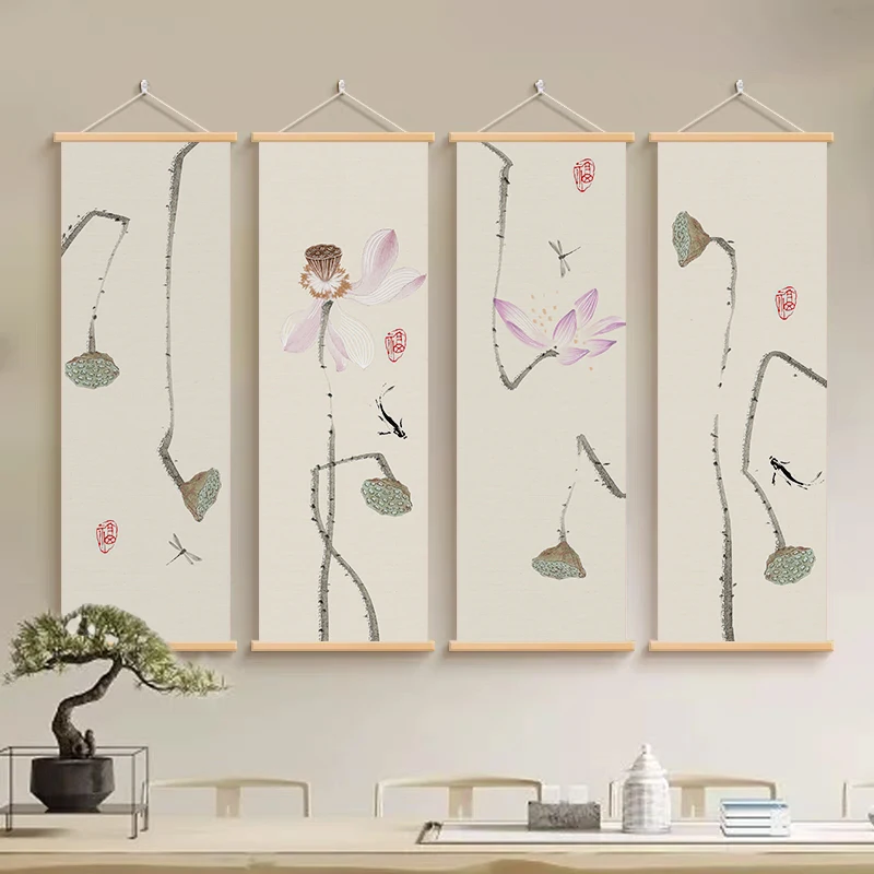 Chinese traditional lotus painting, home decoration painting, poster wall art wall, art decoration canvas
Chinese traditional lotus painting, home decoration painting, poster wall art wall, art decoration canvas