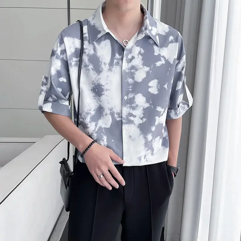 Short Sleeve Men's Shirt White with Collar Summer Slim Fit Normal High Quality Luxury Designer Sleeves Silk Casual Male Shirts
Short Sleeve Men's Shirt White with Collar Summer Slim Fit Normal High Quality Luxury Designer Sleeves Silk Casual Male Shirts
